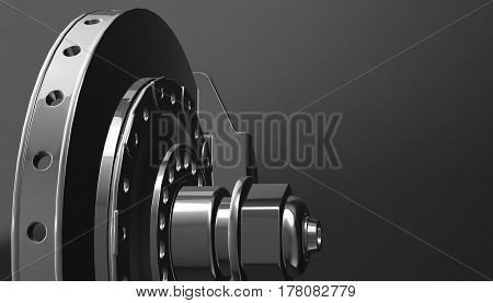 Car disk brake, 3d rendering, 3d model