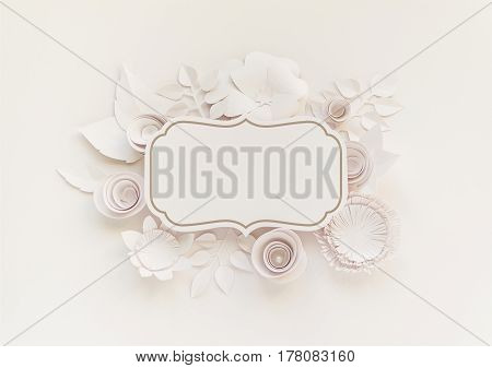 Frame With White Paper Flower