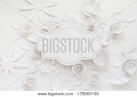 Frame With White Paper Flower