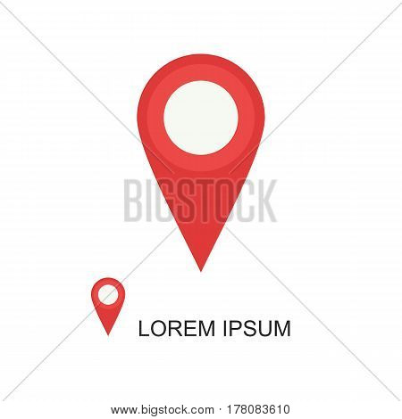 Red Geolocation  Icon On White Background