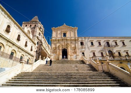 Church Of Saint Francis Immaculate In The Noto, Sicily, Italy.