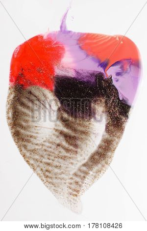 Creative modern painting, abstract heart isolated on white background. Art, creativity, abstractionism