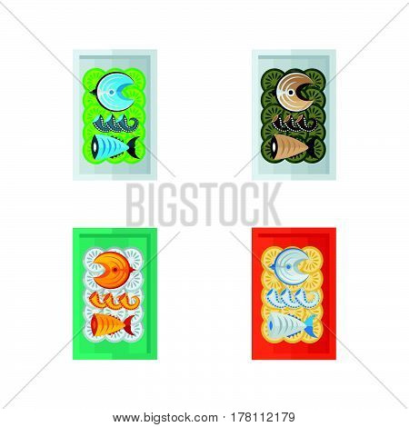 sea food and salad vector design support eps 10.
