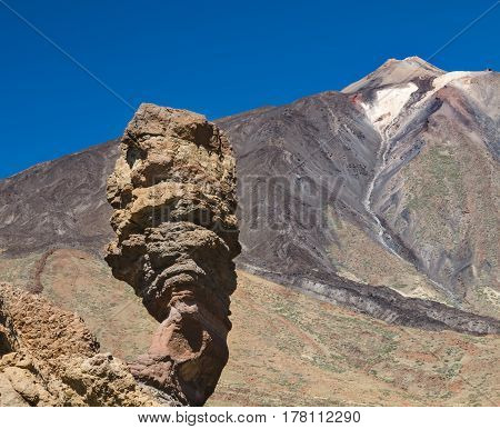 Teide And Roque Cinchado In Tenerife, Spain