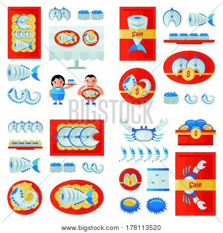 fresh Seafood infographic vector design support eps 10.