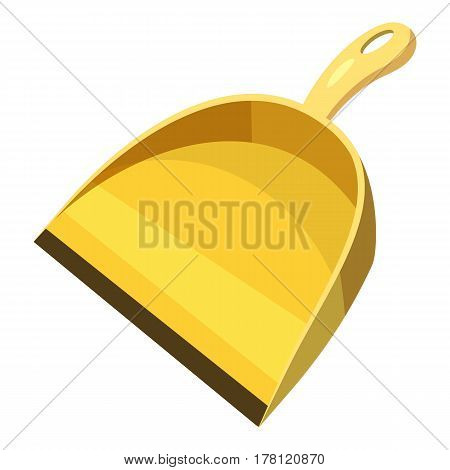 Yellow scoop for cleaning icon. Cartoon illustration of yellow scoop for cleaning scoop for cleaning vector icon for web