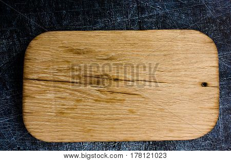 Rural kitchen board  from above - grunge background with free text space. concrete background.  Different stuff. Top view. Copy space.