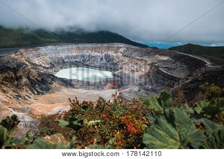 Main active crater of the volcano of Poas. Costa Rica