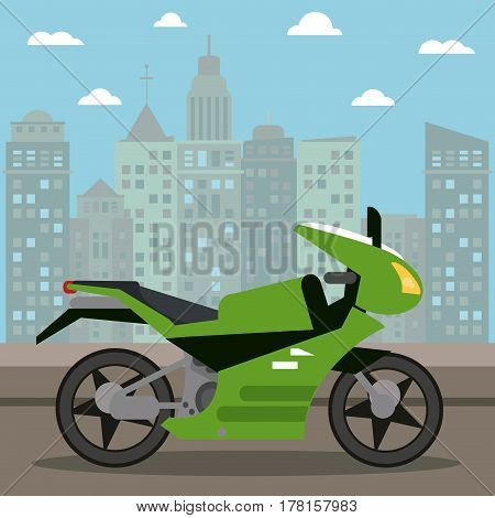 motorcycle transport city night vector illustration eps 10
