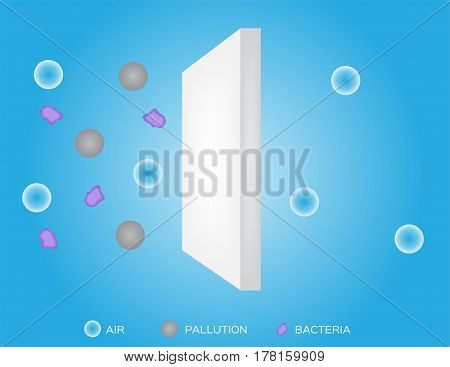 air filter vector on blue back ground