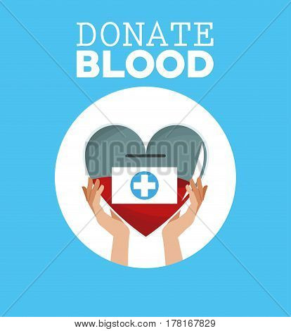 donate blood hand holds heart vector illustration eps 10