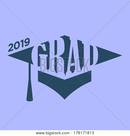 Class of 2019 Congratulations Graduate Typography with cap