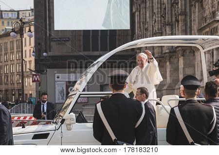 His Holiness Pope Francis Meets The Pilgrims In Milan, Italy