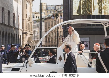 His Holiness Pope Francis Meets The Pilgrims In Milan, Italy