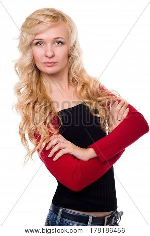 Young pretty woman with beautiful blond hairs