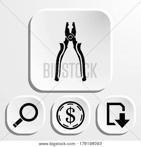 pliers icon stock vector illustration flat design