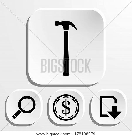 hammer icon stock vector illustration flat design