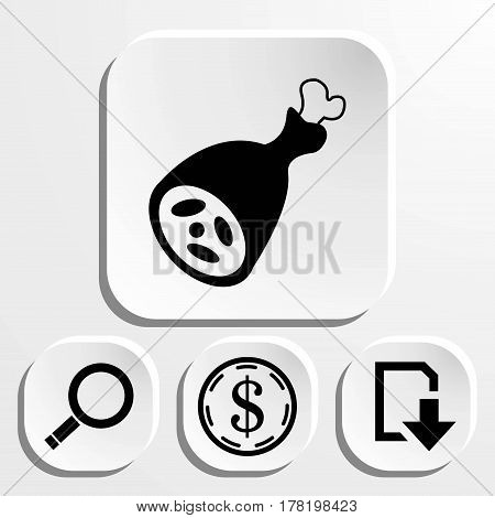 meat icon stock vector illustration flat design