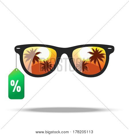 sunglasses sale. summer. sun. vacation. vector illustration