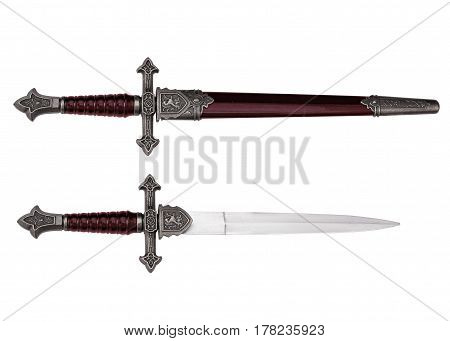 Dagger Fantasy Adventure. Sword On White Background
