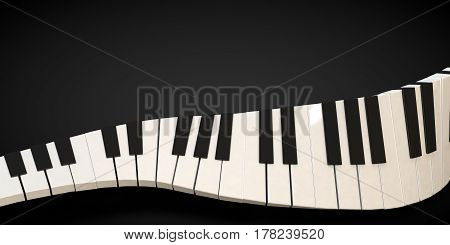 3d render of a piano keyboard in a fluid wavelike movement music