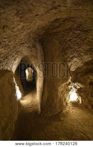 Noushabad and ancient underground city, Aran va Bidol, Kashan, Esfahan, Iran, March 23, 2017,  is considered one of the masterpieces of ancient architecture.
