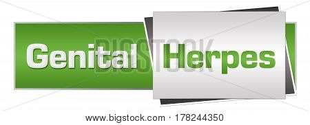 Genital herpes text written over green grey background.