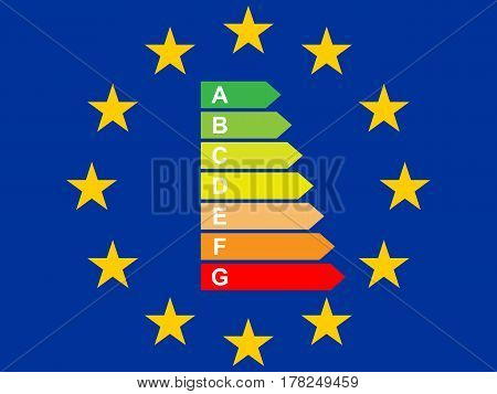 Flag of the European Union with Energy Label