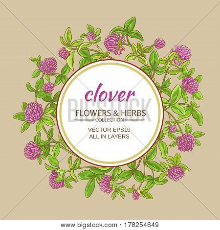 clover plant vector frame on color background