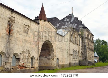 Abandoned building of Feodorovsky gorodok in Tsarskoe Selo suburb of St.Petersburg Russia.