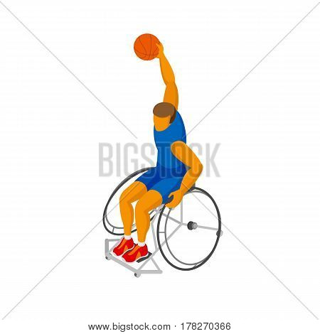Isometirc 3D Physically Disabled Basketball Player