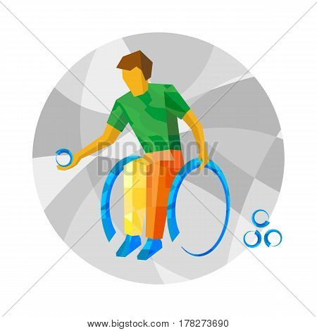 Physically Disabled Boccia Player. Flat Sport Icon.
