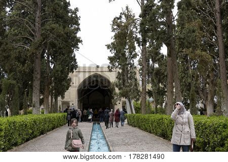 Fin, Kashan, Esfahan, Iran, March 23, 2017, is a historical Persian garden. It contains Kashan's Fin Bath, where Amir Kabir, the Qajarid chancellor, was murdered by an assassin sent by King Nasereddin Shah in 1852.