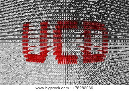 UCD in the form of binary code, 3D illustration