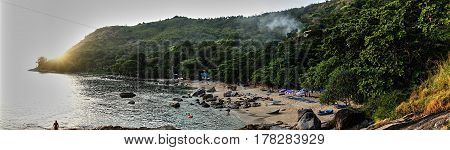 Panoramic view of sunset on The Phuket island