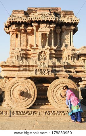 Chariot In Vittala Temple At Hampi