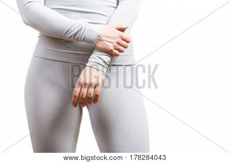 Sport Fit Woman In Thermal Clothes.