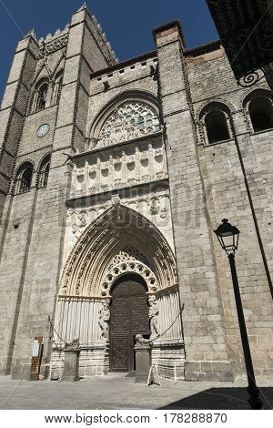 Avila (Castilla y Leon Spain): exterior of the medieval cathedral