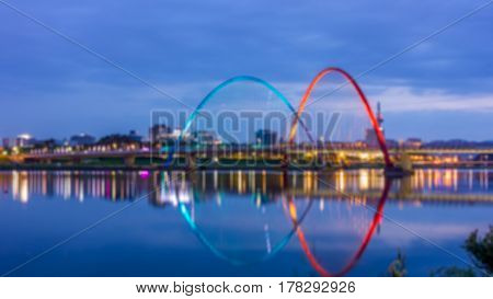 Daejeon Expo bridge at night South Korea blur