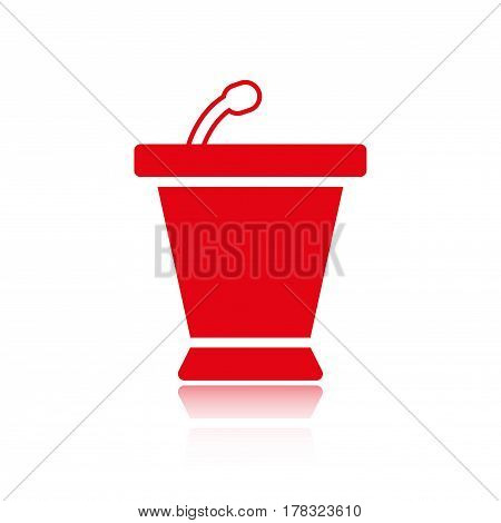 lectern with microphone icon stock vector illustration flat design