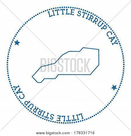 Little Stirrup Cay Map Sticker. Hipster And Retro Style Badge. Minimalistic Insignia With Round Dots