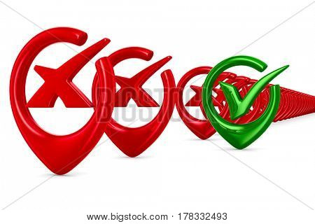 big positive symbol on white background. Isolated 3D image