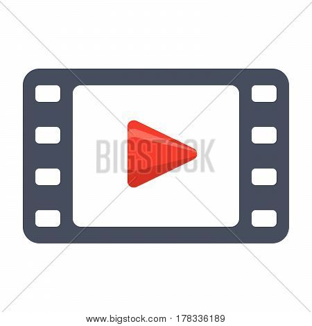 Film stock or video icon, vector illustration in flat style