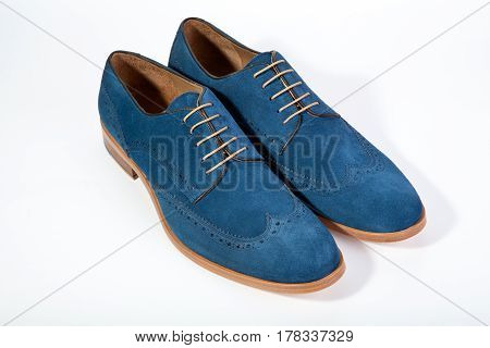 stylish men's shoes on a white background