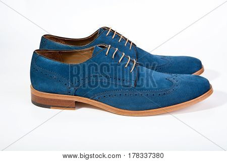 stylish men's shoes on a white background