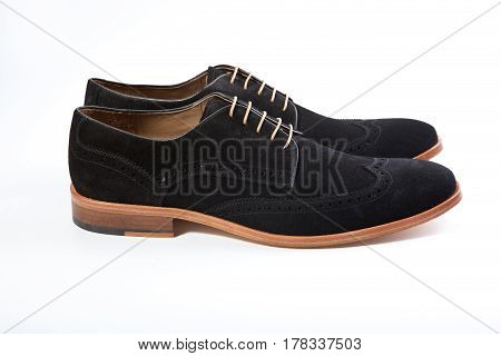 stylish men's shoes on a white background
