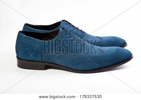 stylish men's shoes on a white background
