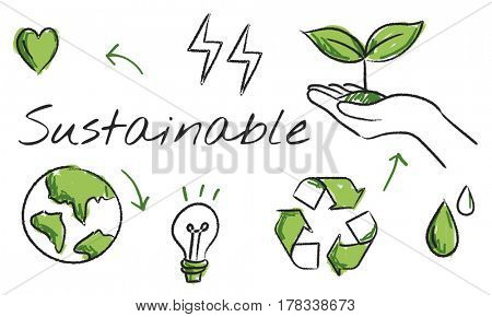 Environmental green icon diagram sketch