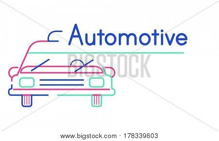 Illustration of automotive car rental transportation