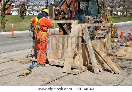 Worker On Infrastructure Project